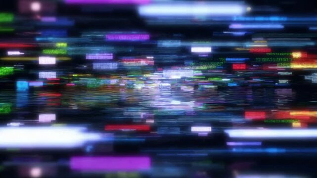 Digital Flow: An abstract display of luminous rectangles and lines, illustrating the dynamic world of digital technology, data streams, and innovative communication. 