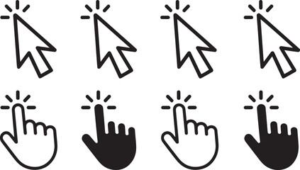 Fototapeta premium Set of hand gestures and lightning bolt icons for warning and danger signs isolated on transparent background