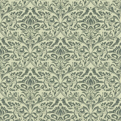 Elegant ornamental wallpaper design inspired by classical baroque damask textile patterns Elegant ornamental wallpaper design inspired by classical baroque damask textile patterns