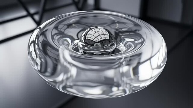 Clear Ashtray with Cigarette Butt Inside.
