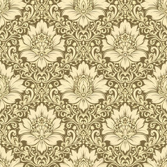 Fototapeta premium Luxurious ornamental wallpaper background with classic damask floral medallions and elegant patterns