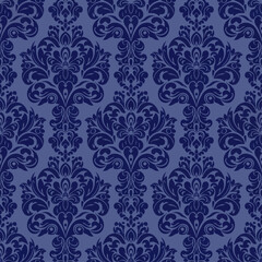 Vintage inspired damask wallpaper design with luxurious floral ornaments and baroque symmetry