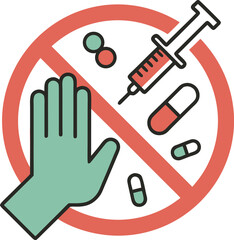 Obraz premium International Anti Drug Day Awareness Vector Illustration