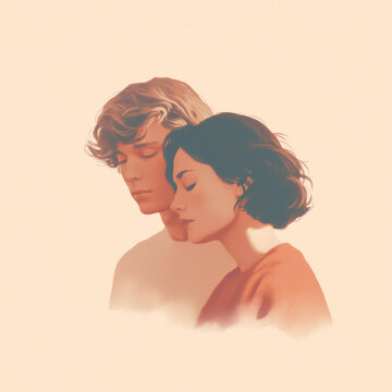 Romantic Emotional Portrait Illustration