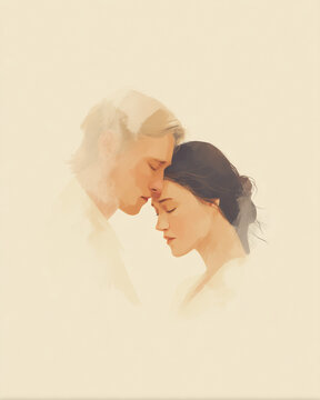 Romantic Emotional Portrait Illustration