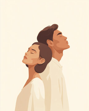 Romantic Emotional Portrait Illustration