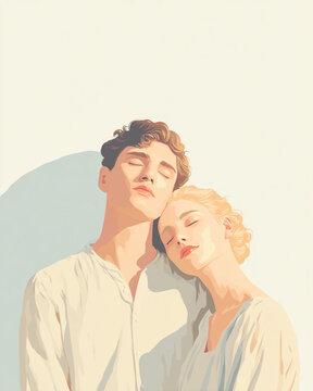 Romantic Emotional Portrait Illustration