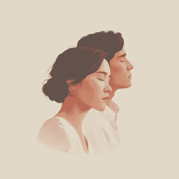 Romantic Emotional Portrait Illustration