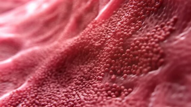 Detailed Tongue Anatomy. Ultrarealistic Microscopic Depiction Showcasing Papillae And Taste Buds