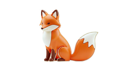 Fototapeta premium Stylized 3D Render of a Sitting Fox