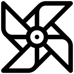 Fototapeta premium Pinwheel. Editable stroke vector icon.