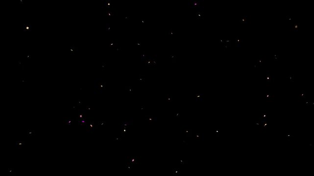 Colorful 3D Confetti Explosion with Alpha Channel - Realistic Party Popper Blast for Compositing, 4K ProRes 4444