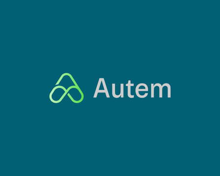 Flowing line letter A logo for modern tech brand identity and minimalist digital logo design. Vector monogram.