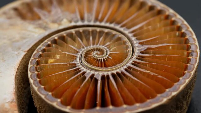 Sophisticated Fossilized Ammonite Shell With Gleaming Sections And Intricate Design Characteristics