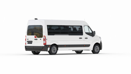 White Passenger Van Minibus Mockup for Shuttle and Tourism Services © muhammedali