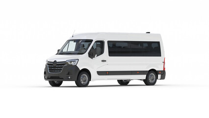 White Passenger Van Minibus Mockup for Shuttle and Tourism Services © muhammedali
