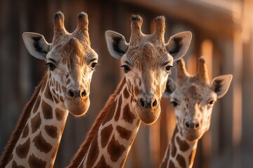 Giraffe grazing among tall trees