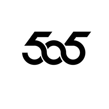 505 Modern Stylized Black Number Logo Design on White Background