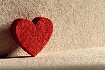 Fototapeta premium Minimal Valentine composition with red heart