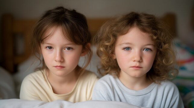 Two stepsisters comparing completely different decorated halves of shared bedroom divided down middle, one side minimalist one chaotic, perfect for blended families, personal space, and modern