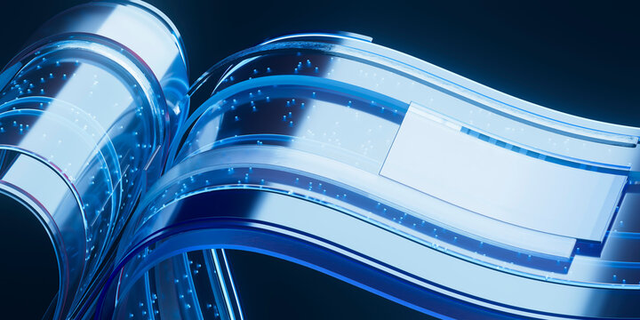 3D bandwidth channel wave with sleek digital transfer arc