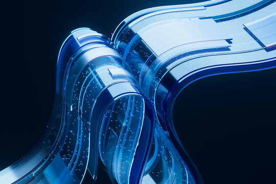 3D signal pipeline junction with transparent network bend