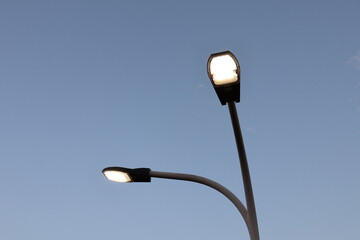 street lamp on blue sky background © coral_photo