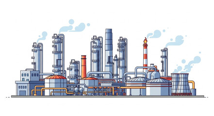 Obraz premium Industrial Factory Plant Facility.