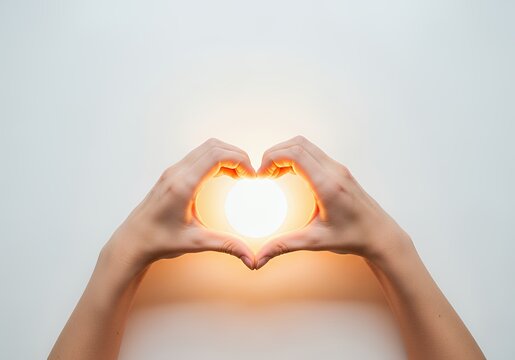 This is an image showing a person making a heart shape