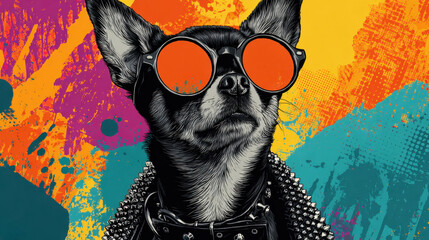 Sunglasses dog, bright vibes