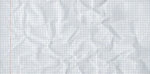 Paper graph square with notebook background texture and white school note. Grid blue book with line pad sketchbook and effect page memo. Template crumpled paper bg with check copybook notebook teture. © A_Y_N