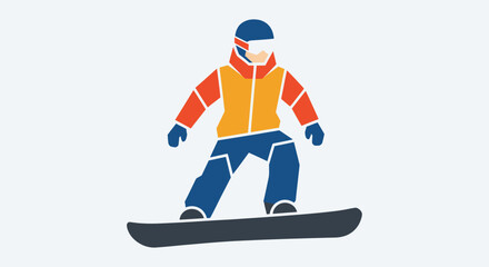 Fototapeta premium Snowboarder in Action on White Background.