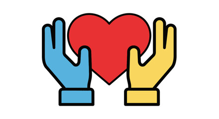 Obraz premium Hands Holding Heart Charity Support.