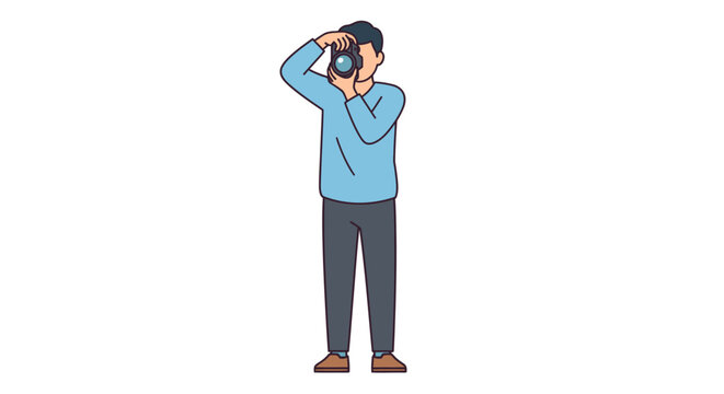 Man Taking Picture with Camera Hands.