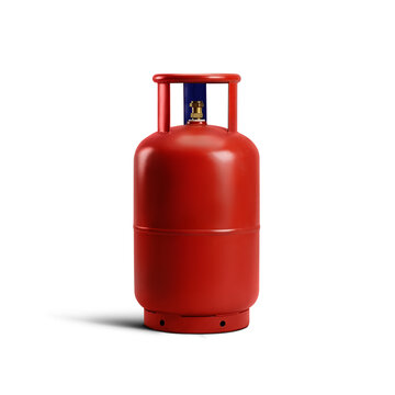 Red cylinders gas Isolated with white background