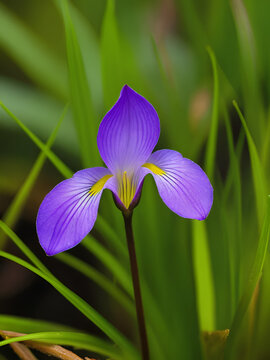 Close-up of Utricularia purpurea, the Purple Bladderwort, in its natural habitat.
