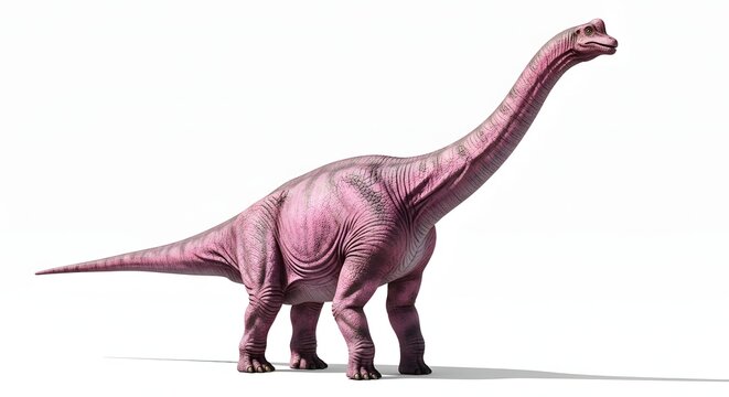 Pink dinosaur illustration on white background