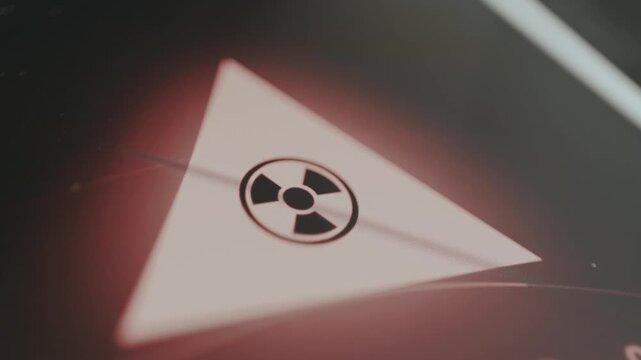 Radiation warning symbol, presence of radioactive materials or danger