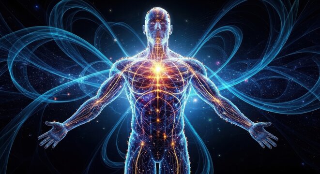 Human body energy field and aura visualization