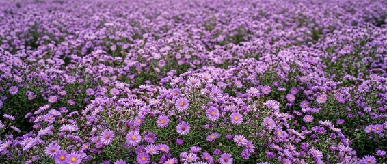 Obraz premium Purple Aster Flowers Filling the Entire Frame