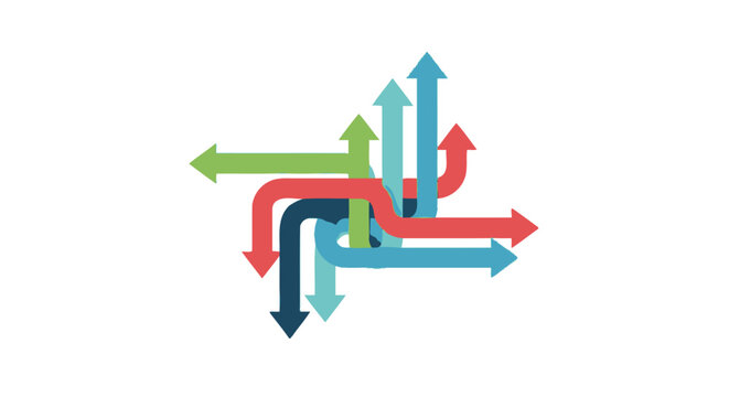 Colorful Arrows Pointing Different Directions.
