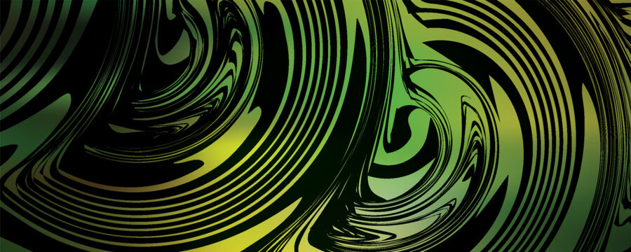 Dark Green, Yellow vector layout with bent lines. A shining illustration, which consists of curved lines. Brand new design for your ad.