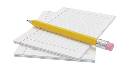 Yellow Pencil Resting on Lined Notebook Pages