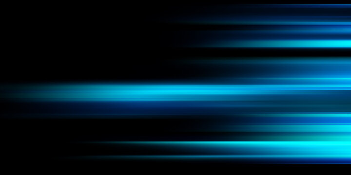 Modern blue abstract high-speed light motion effect on black background
