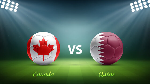 Canada vs Qatar soccer scoreboard broadcast template