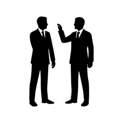 Businessmen silhouettes making partnership agreement deal