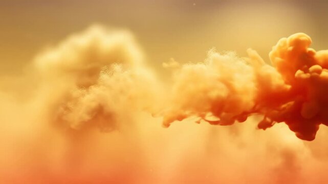 Abstract cloud formations in warm orange and yellow hues