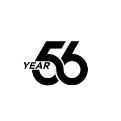 56 Year Anniversary Black and White Graphic Design Isolated