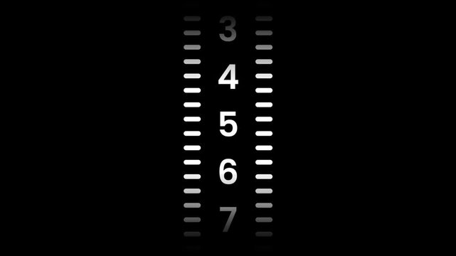 A vertical scale with small white increments and numeric markings from three to seven functions as a precise measurement tool for data values