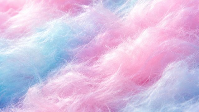 Fluffy pastel cotton candy texture